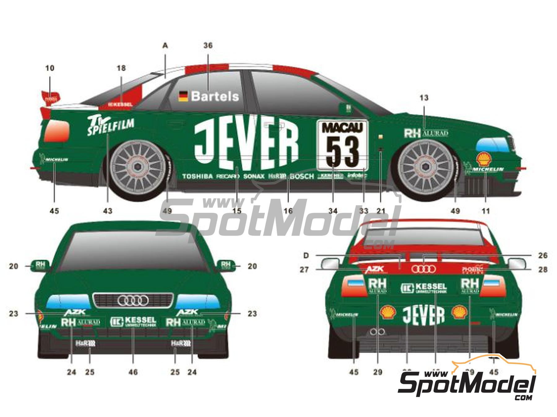 Sk Decals Sk24154 Marking Livery 124 Scale Audi A4 Quattro Azk